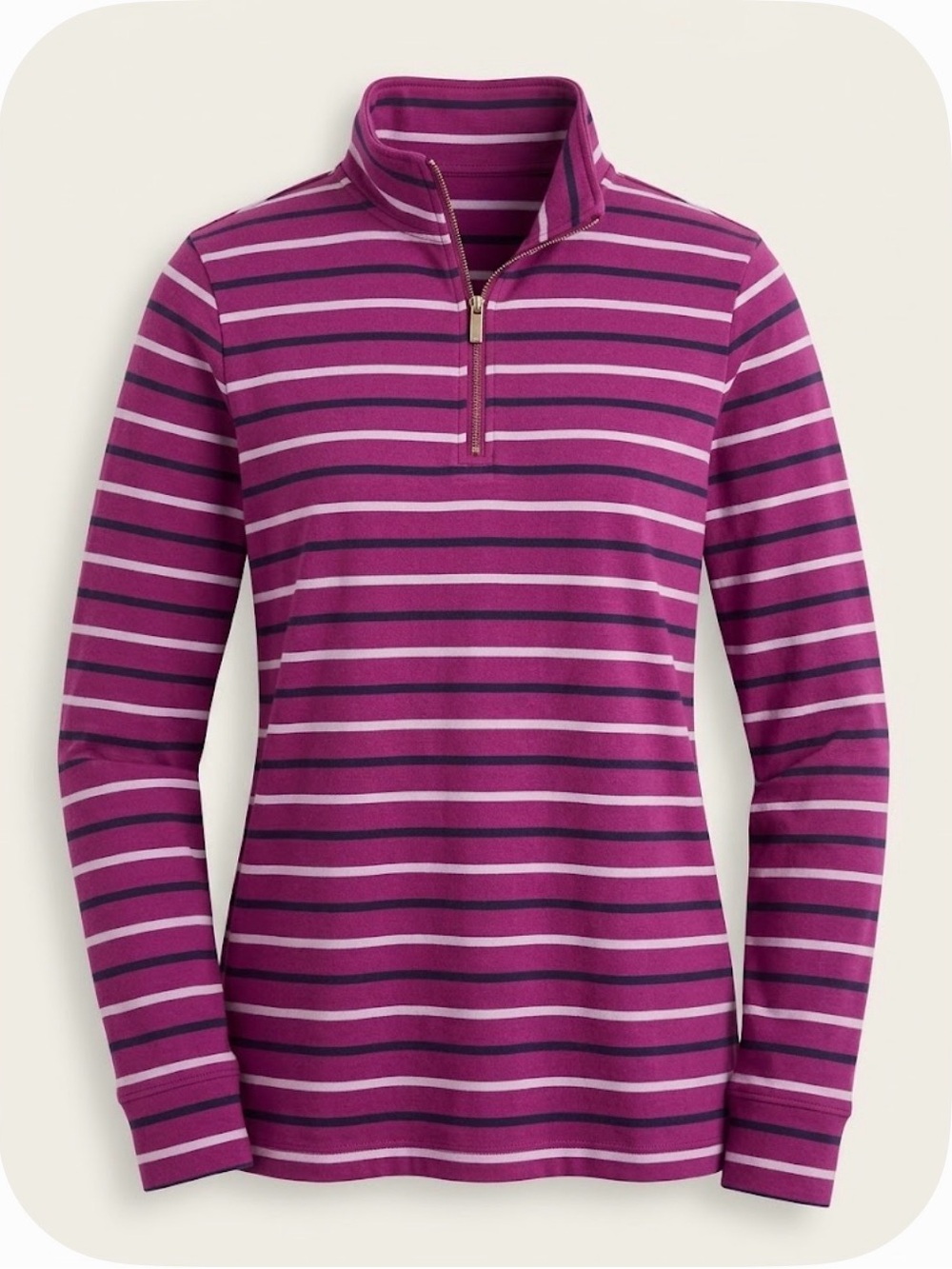 LANDS END Lightweight Fleece Half-Zip Pullover Women’s S Purple Plum